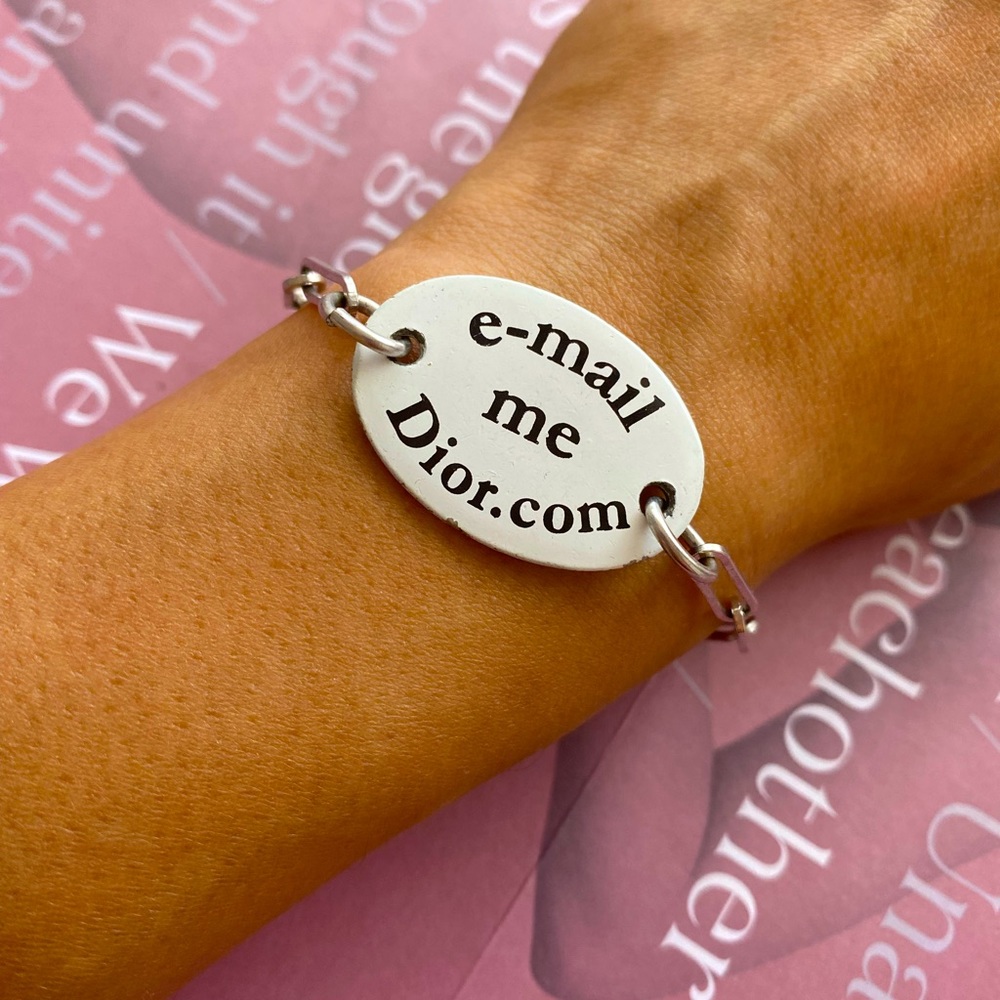 Dior White Plated Silver Bracelet